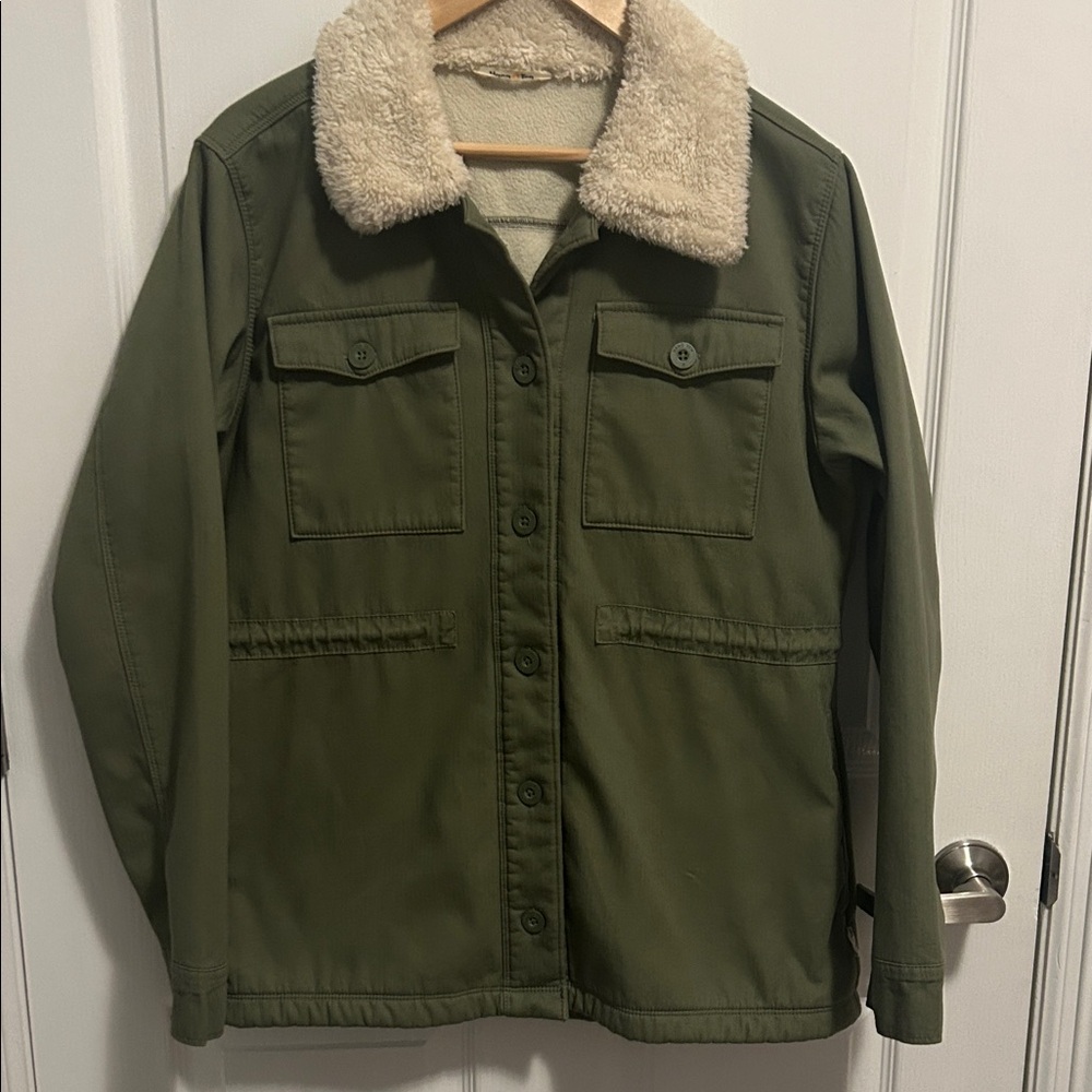 Hang Ten Olive Green Jacket with Cream Collar